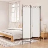 4 paneles fehér szövet térelválasztó 160x200 cm