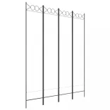 4 paneles fehér szövet térelválasztó 160x200 cm