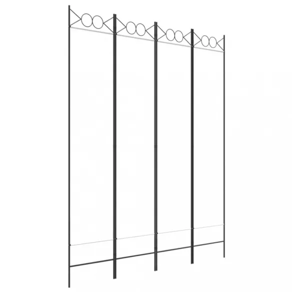 4 paneles fehér szövet térelválasztó 160x200 cm