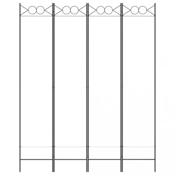 4 paneles fehér szövet térelválasztó 160x200 cm