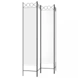 4 paneles fehér szövet térelválasztó 160x200 cm