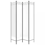 4 paneles fehér szövet térelválasztó 160x200 cm