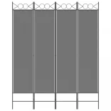 4 paneles antracitszürke szövet térelválasztó 160 x 200 cm