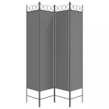 4 paneles antracitszürke szövet térelválasztó 160 x 200 cm