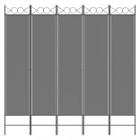 5 paneles antracitszürke szövet térelválasztó 200x200 cm