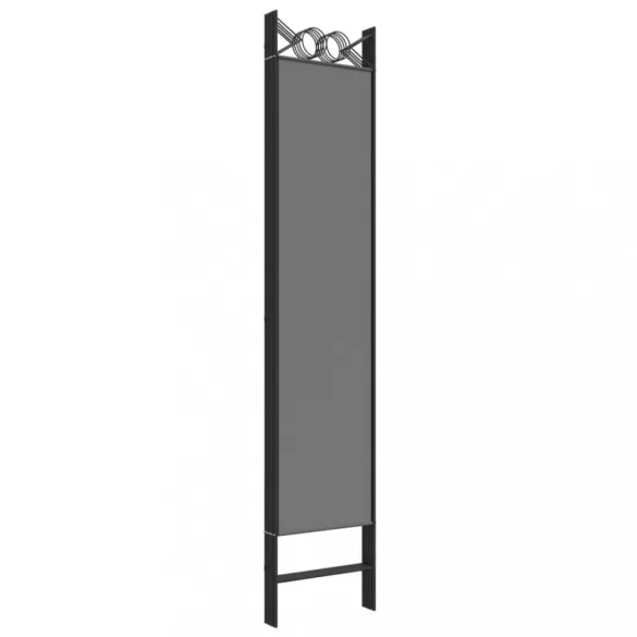 5 paneles antracitszürke szövet térelválasztó 200x200 cm
