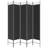 5 paneles fekete szövet térelválasztó 200x200 cm