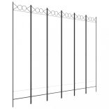 6-paneles fehér szövet térelválasztó 240 x 200 cm