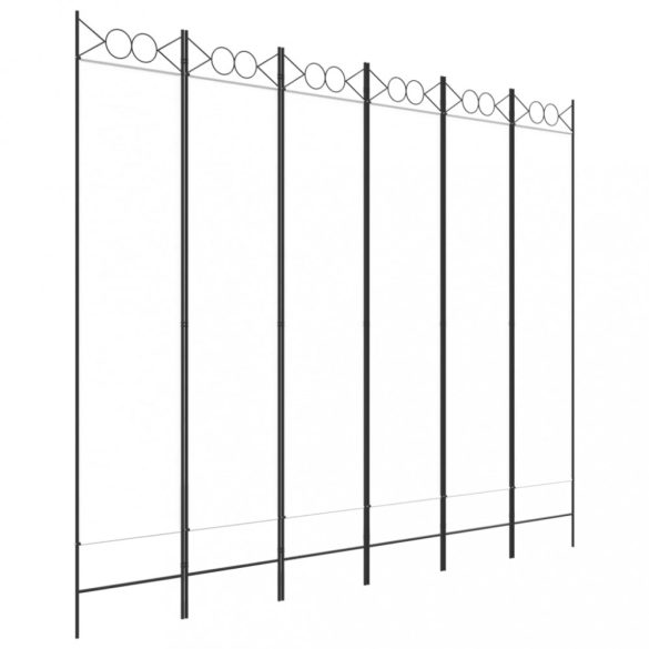 6-paneles fehér szövet térelválasztó 240 x 200 cm