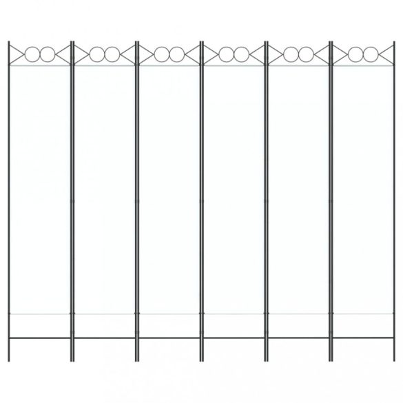 6-paneles fehér szövet térelválasztó 240 x 200 cm