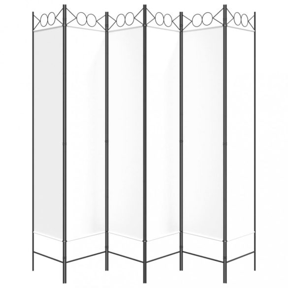 6-paneles fehér szövet térelválasztó 240 x 200 cm