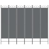 6 paneles antracitszürke szövet térelválasztó 240x200 cm
