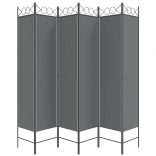 6 paneles antracitszürke szövet térelválasztó 240x200 cm