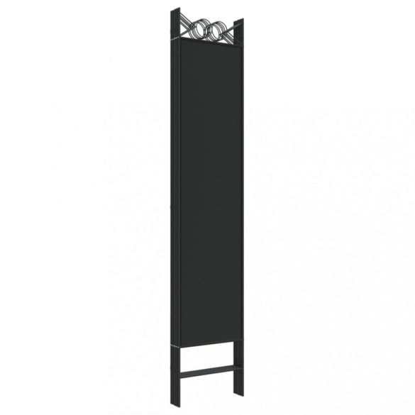 6-paneles fekete szövet térelválasztó 240 x 200 cm