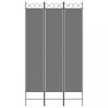 3 paneles antracitszürke szövet térelválasztó 120x220 cm
