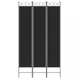 3 paneles fekete szövet térelválasztó 120 x 220 cm