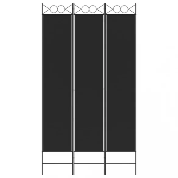 3 paneles fekete szövet térelválasztó 120 x 220 cm