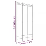 3 paneles fekete szövet térelválasztó 120 x 220 cm