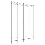 4 paneles fehér szövet térelválasztó 160x220 cm