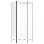 4 paneles fehér szövet térelválasztó 160x220 cm