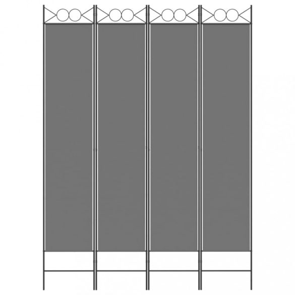 4 paneles antracitszürke szövet térelválasztó 160x220 cm