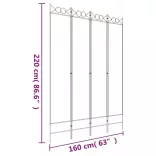 4 paneles fekete szövet térelválasztó 160x220 cm