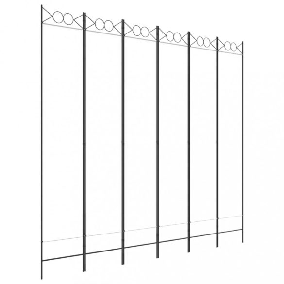 6-paneles fehér szövet térelválasztó 240x220 cm