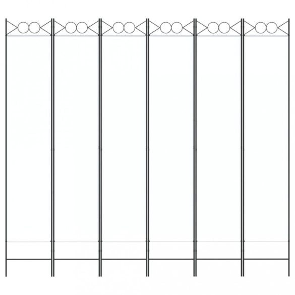 6-paneles fehér szövet térelválasztó 240x220 cm