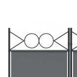 6 paneles antracitszürke szövet térelválasztó 240 x 220 cm