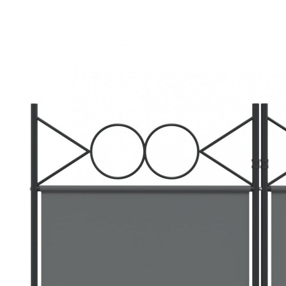 6 paneles antracitszürke szövet térelválasztó 240 x 220 cm