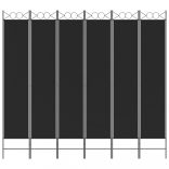 6-paneles fekete szövet térelválasztó 240x220 cm