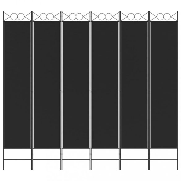 6-paneles fekete szövet térelválasztó 240x220 cm