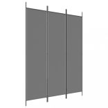 3 paneles antracitszürke szövet térelválasztó 150 x 200 cm