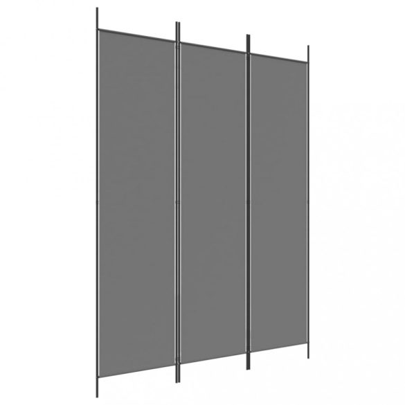 3 paneles antracitszürke szövet térelválasztó 150 x 200 cm