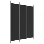 3 paneles fekete szövet térelválasztó 150 x 200 cm