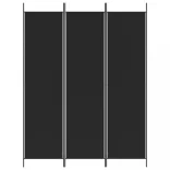 3 paneles fekete szövet térelválasztó 150 x 200 cm