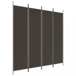 4 paneles barna szövet paraván 200x200 cm