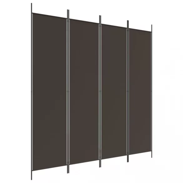 4 paneles barna szövet paraván 200x200 cm