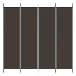 4 paneles barna szövet paraván 200x200 cm