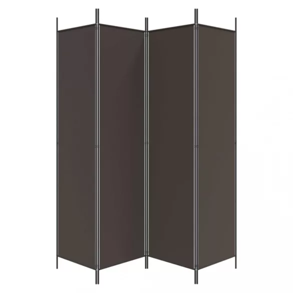 4 paneles barna szövet paraván 200x200 cm