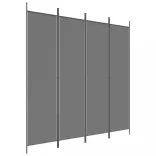 4 paneles antracitszürke szövet térelválasztó 200x200 cm