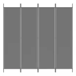 4 paneles antracitszürke szövet térelválasztó 200x200 cm