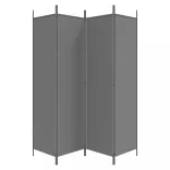 4 paneles antracitszürke szövet térelválasztó 200x200 cm