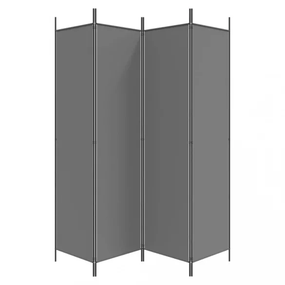4 paneles antracitszürke szövet térelválasztó 200x200 cm