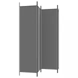 4 paneles antracitszürke szövet térelválasztó 200x200 cm