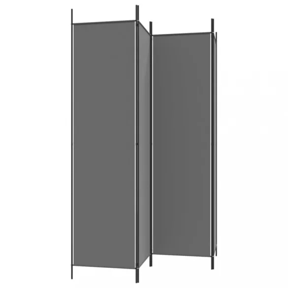 4 paneles antracitszürke szövet térelválasztó 200x200 cm