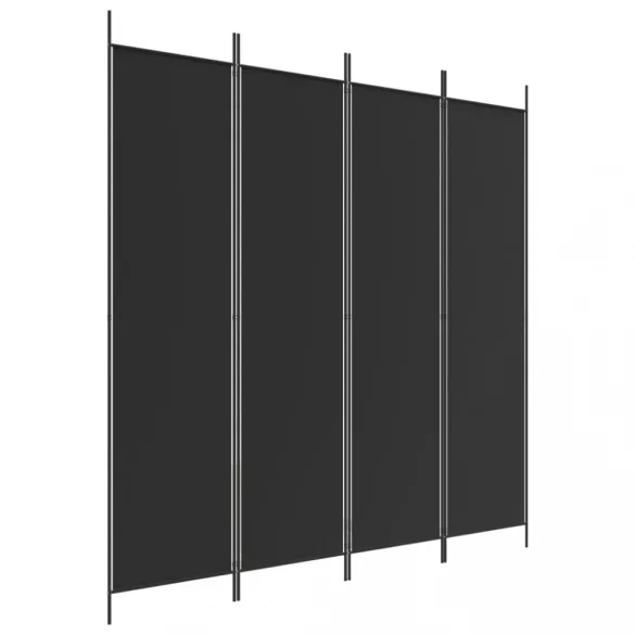 4 paneles fekete szövet térelválasztó 200 x 200 cm