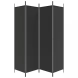 4 paneles fekete szövet térelválasztó 200 x 200 cm