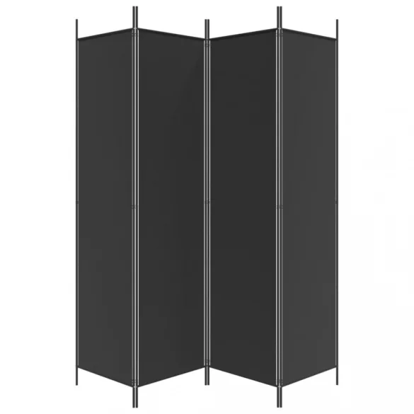 4 paneles fekete szövet térelválasztó 200 x 200 cm