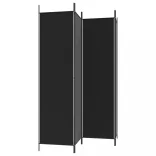 4 paneles fekete szövet térelválasztó 200 x 200 cm